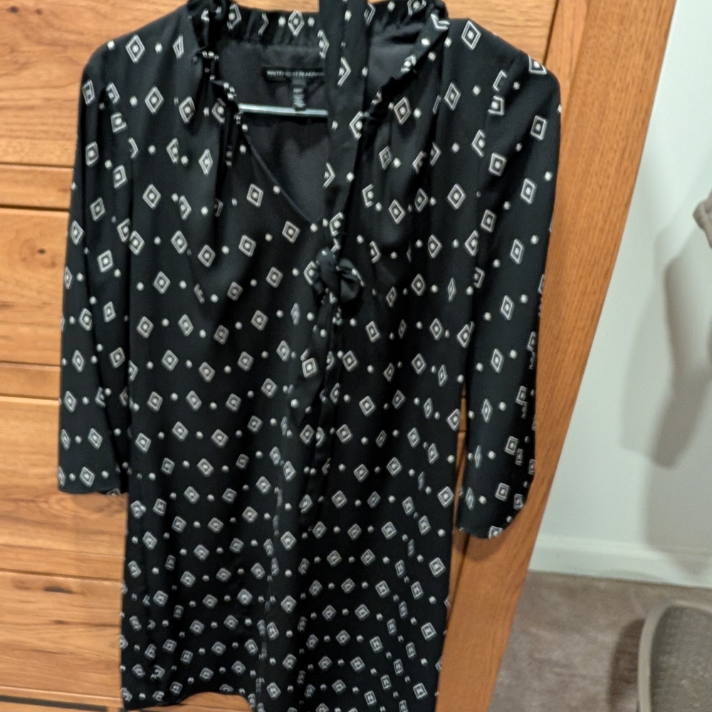 White House Black Market Black and White Dress